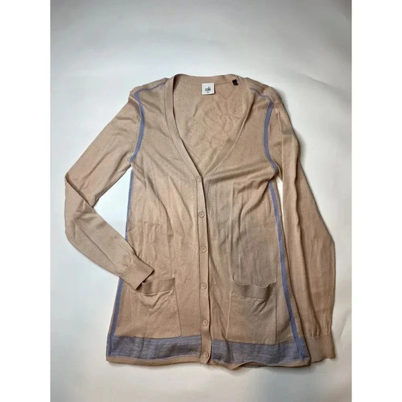 Cabi Lucy Sweater Women's XS Button Front Lightweight Pink Gray Cardigan 5288 - Picture 1 of 9
